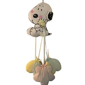 Baby Snoopy & Woodstock Hug Fabric Wall Hanging Puffy Nursery Baby room Decor